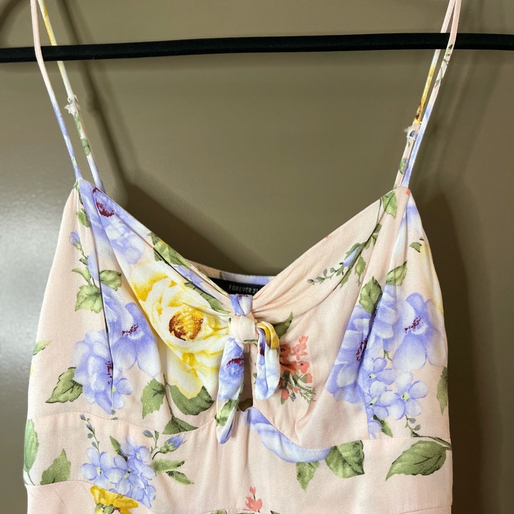 Pink Floral Summer Dress Size L Forever 21